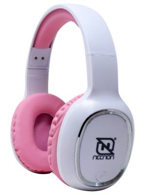 AUDIFONOS OVER-EAR BLUETOOTH NBH-04 PRO ALTA POTENCIA RADIO FM MICRO SD 3.5MML MANOS LIBRES BLANCO/ROSA BOCNNN370