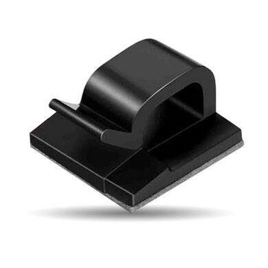 ORGANIZADOR DE CABLES, ORGANIZADOR ADHESIVO PARA CABLES, PAQUETE CON 24 PIEZAS, COLOR TRANSPARENTE, 406337, BROBOTIX