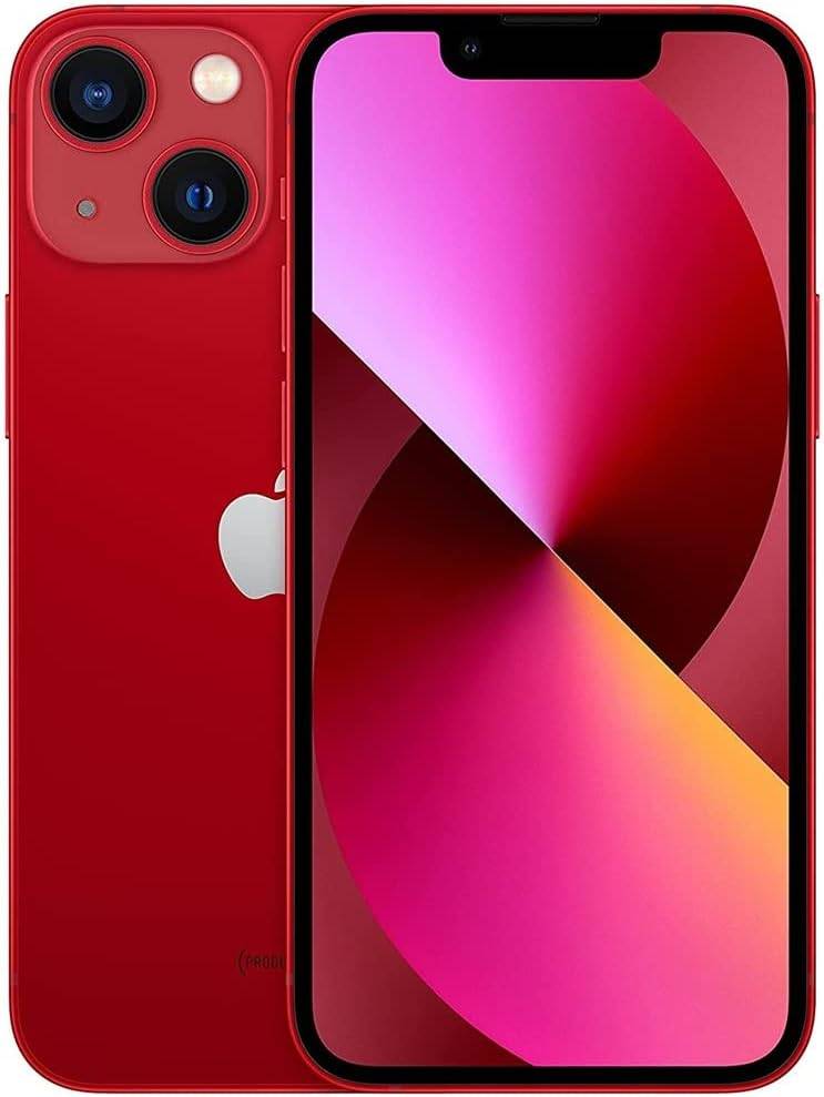 Apple iPhone 13, 128 GB, Rojo - Totalmente Desbloqueado (Reacondicionado Grado A) Incluye Mica de Cristal templado 9D, Cable de Datos y Cargador de 20W CELMAC520