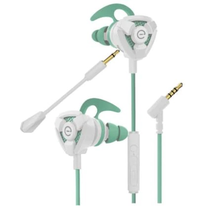 Audífonos STORM, Blanco/Verde, con microfono desmontable 3.5 mm EASY-LINE BOCMST3400