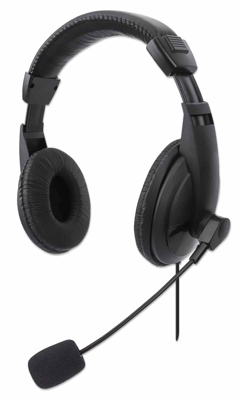 179843 Audífonos estéreo USB, Diseño liviano de audífonos, cable con conexión USB-A, controles integrados, micrófono ajustable