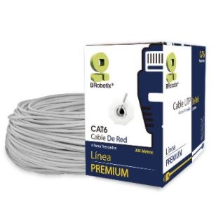 Bobina UTP, Cat6, 305 m, Interior, Gris, 100% Cobre, BROBOTIX 065144