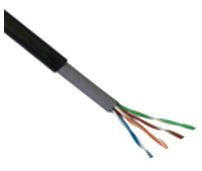 SAXXON OUTPCAT5ECOPEXT - Bobina de Cable UTP Cat5e 100% Cobre/ 305 Metros/ Exterior con Doble Forro/ Color Negro/ Ideal para Cableado de Redes