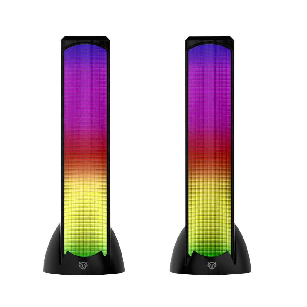 Bocinas 2.0 Gamer Glimm Tower BG575 Balam Rush Conexión Bluetooth/Auxiliar, iluminación LED 3 modos, 10w RMS. Sonido estéreo, Alimentación 5 Vcc 1A, Tipo d BOCBLR170