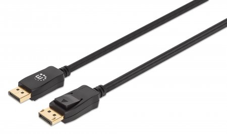 353595 DisplayPort macho a macho, 1 m, compatible con 4K 144Hz, HDR, contactos chapados en oro, diseño anti-enredos con seguros en los conectores