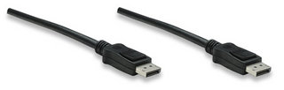 Cable Displayport MANHATTAN 307093, 3 m, DisplayPort, DisplayPort, Negro