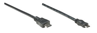 304955 Cable Mini HDMI macho a HDMI macho, Blindado, Negro,1.8 mts, Soporta una resolución de 4K, video en 3D y color intenso.
