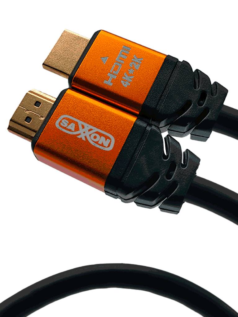 SAXXON SX015HDC - Cable HDMI de 1.5 metros de alta velocidad  Resolución 4K / Canal de retorno de audio (ARC) /Blindado / Chapado en oro