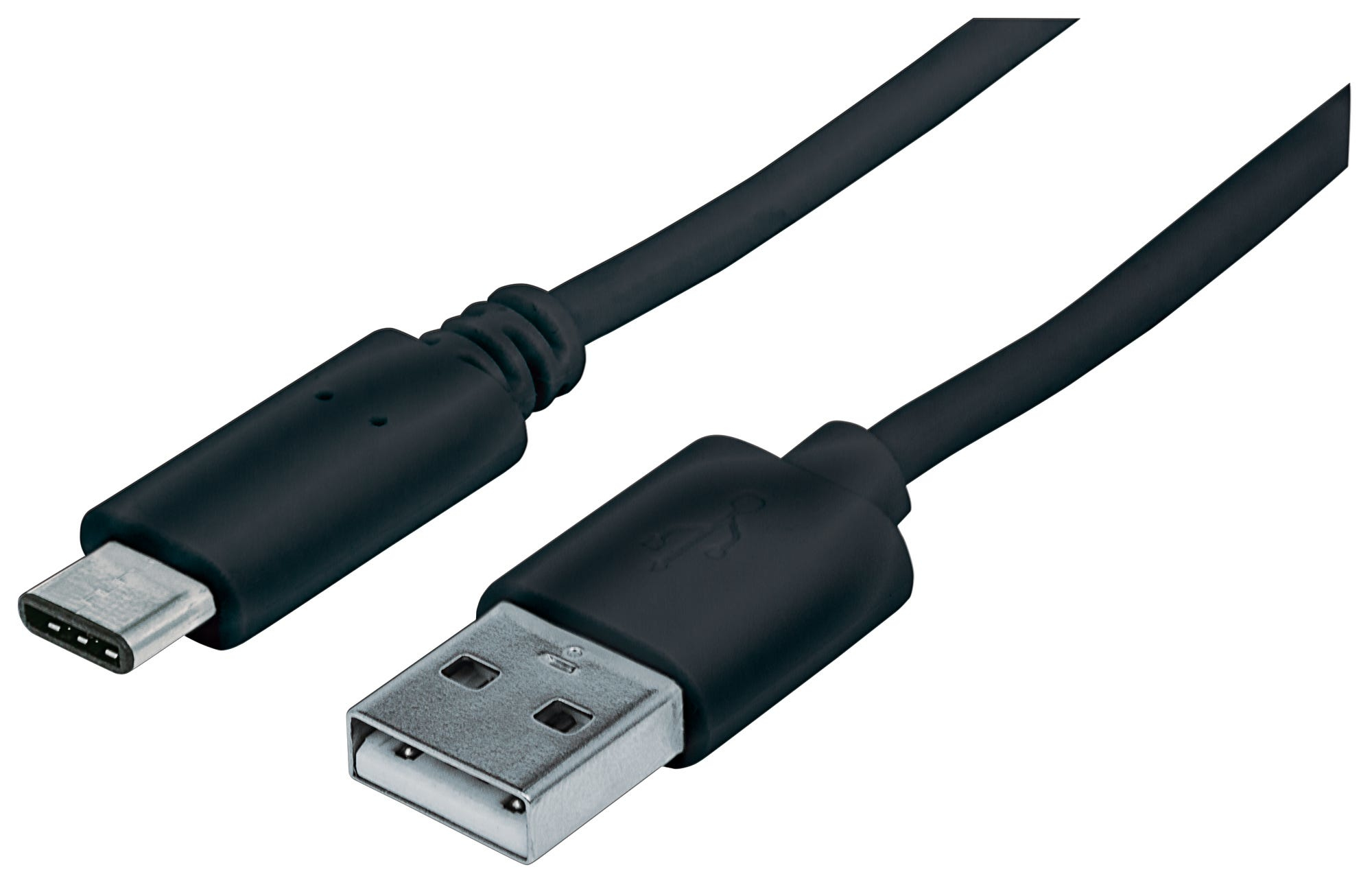 353298 Cable USB A a USB C, Largo 1m Color Negro. USB 2.0 estándar-A macho a USB C macho.