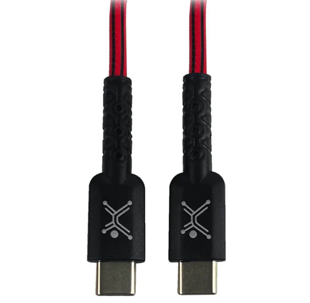 Cable USB Tipo C Carga Rápida para tu Smartphone 1mtr de Longitud Color Rojo/ Negro| PERFECT CHOICE ACCMST4310