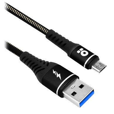 Cable USB V2.0 Tipo Micro B, 1.0 M, Denim, Negro (6000724), Brobotix