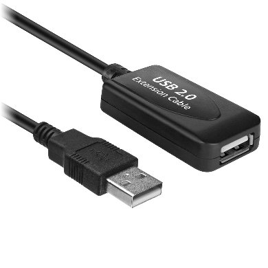 Cable USB V2.0 Extensión Activa BROBOTIX 372782, USB Tipo A macho, USB Tipo A hembra, Macho/hembra, 15 m, Negro
