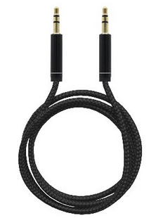 Cable de Stereo de Nylon 651336 BROBOTIX, MACHO - MACHO, 1 M, NEGRO