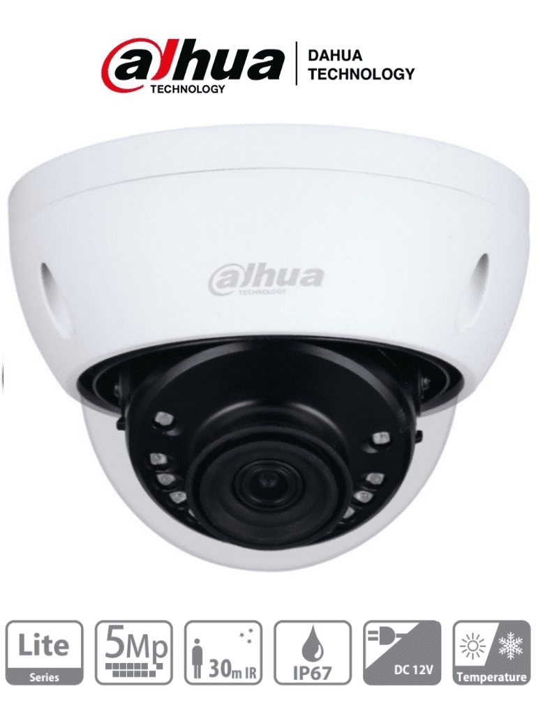 DAHUA HAC-HDBW1500E-28 - Cámara Domo de 5 Megapixeles Antivandalica/ Lente de 2.8mm/ 111 Grados de Apertura/ IR de 30 Mts/ IP67/ IK10/