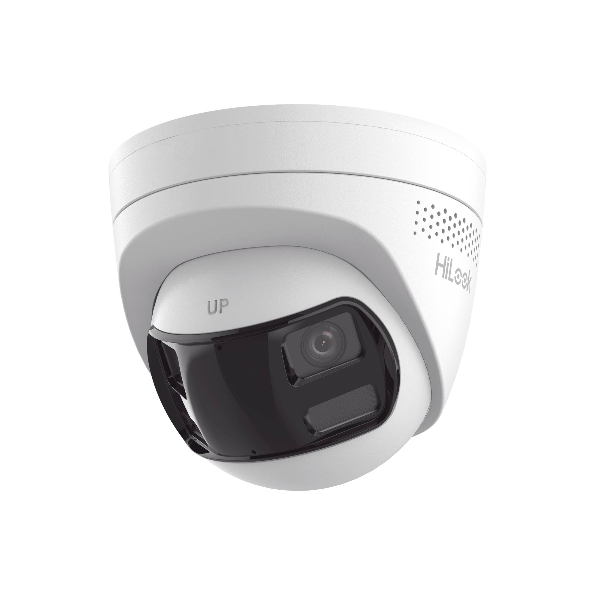 Turret IP 8mp/ Imagen Panorámica 180°/ PoE/ IP67/ Audio Bidireccional/ Alarma Visual y Auditiva Integrada / Smart Supplement Light / Micro SD 512 GB