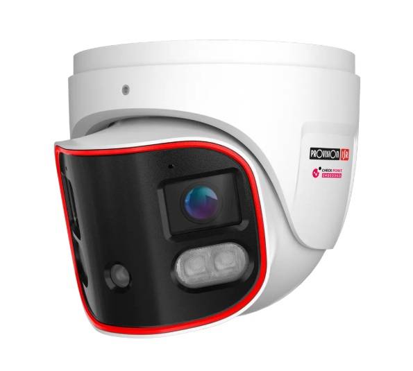 Cámara Domo panorámica IP 8 MP, Lente 2.8mm (180°), de dia detecta hasta 20 mts, IR hasta 20 mts,LED híbrido, DDA2, Microfono incorporado, WDR, IP67