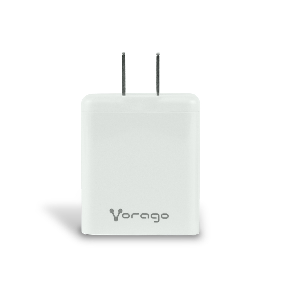 Cargador para pared. Vorago  AU-350-WH blanco. quick charge/ cargador de pared / blanco. quick charce 3.0A PD 20w USB A y tipo C blanco