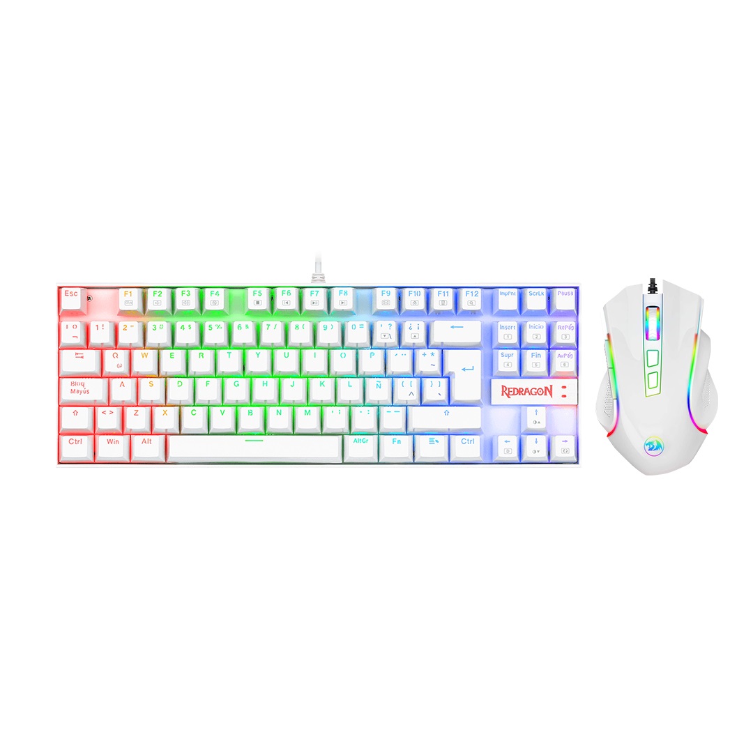 Combo  Redragon K552WRGB-BA-SP, Juego, Blanco KITRDG020