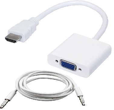 Convertidor  HDMI a VGA BROBOTIX 110964B, HDMI, VGA, Macho/hembra, Color blanco