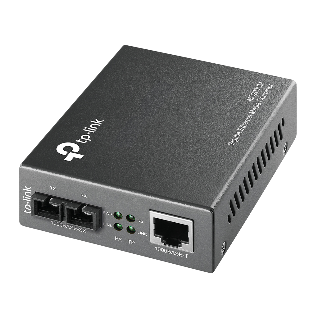 CONVERTIDOR MULTIMEDIA MULTI-MODO GIGABIT TP-LINK MC200CM PARA AMPLIAR LA DISTANCIA DE FIBRA