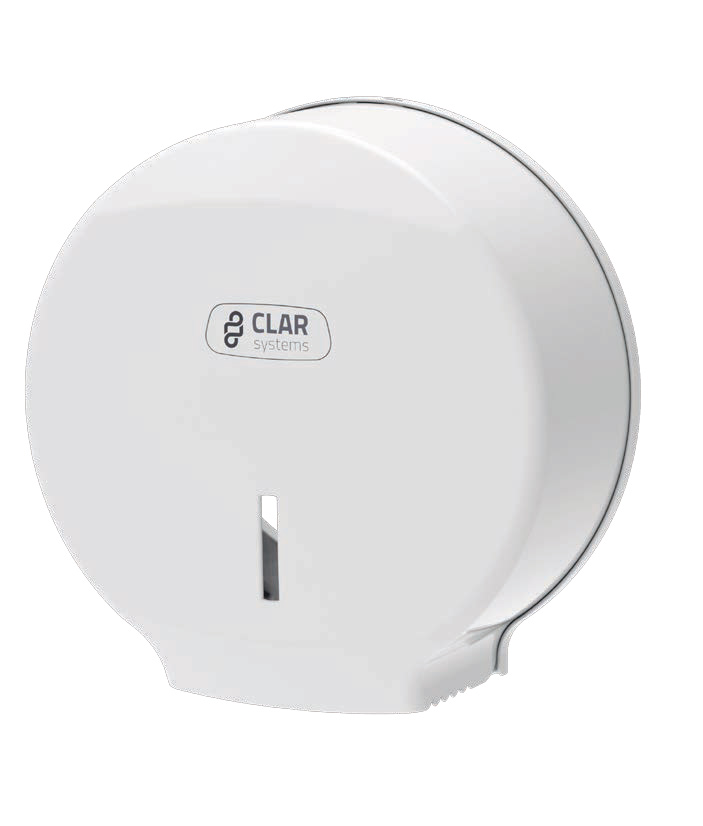 Dispensador de Papel Higiénico Maxi Innova Color Blanco para Rollo Industrial 400mm máx DISCSY030