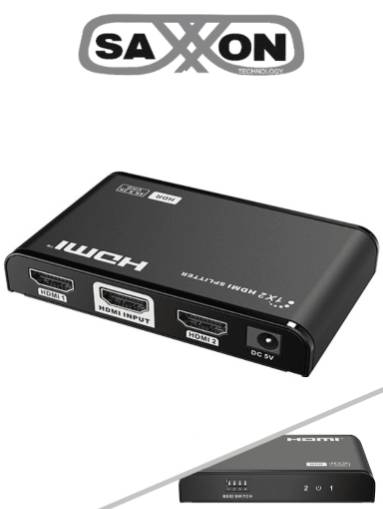 SAXXON LKV312HDR-V2.0 - Divisor de Video HDMI 4K de 1 Entrada y 2 salidas/ Soporta Resolución 4Kx2K @30Hz/ 1080P Full HD/ Distancia de 10 Metros en Entrada