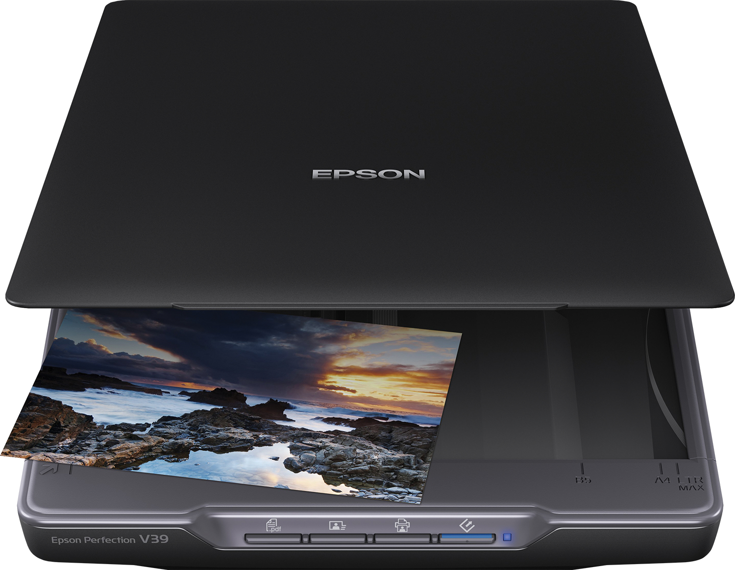 Escáner EPSON Perfection V39 II (B11B268201) Escáner plano, Resolución de escaneado 4.800 ppp x 4.800 ppp (horizontal × vertical), Resolución óptica Princi SCAEPS800