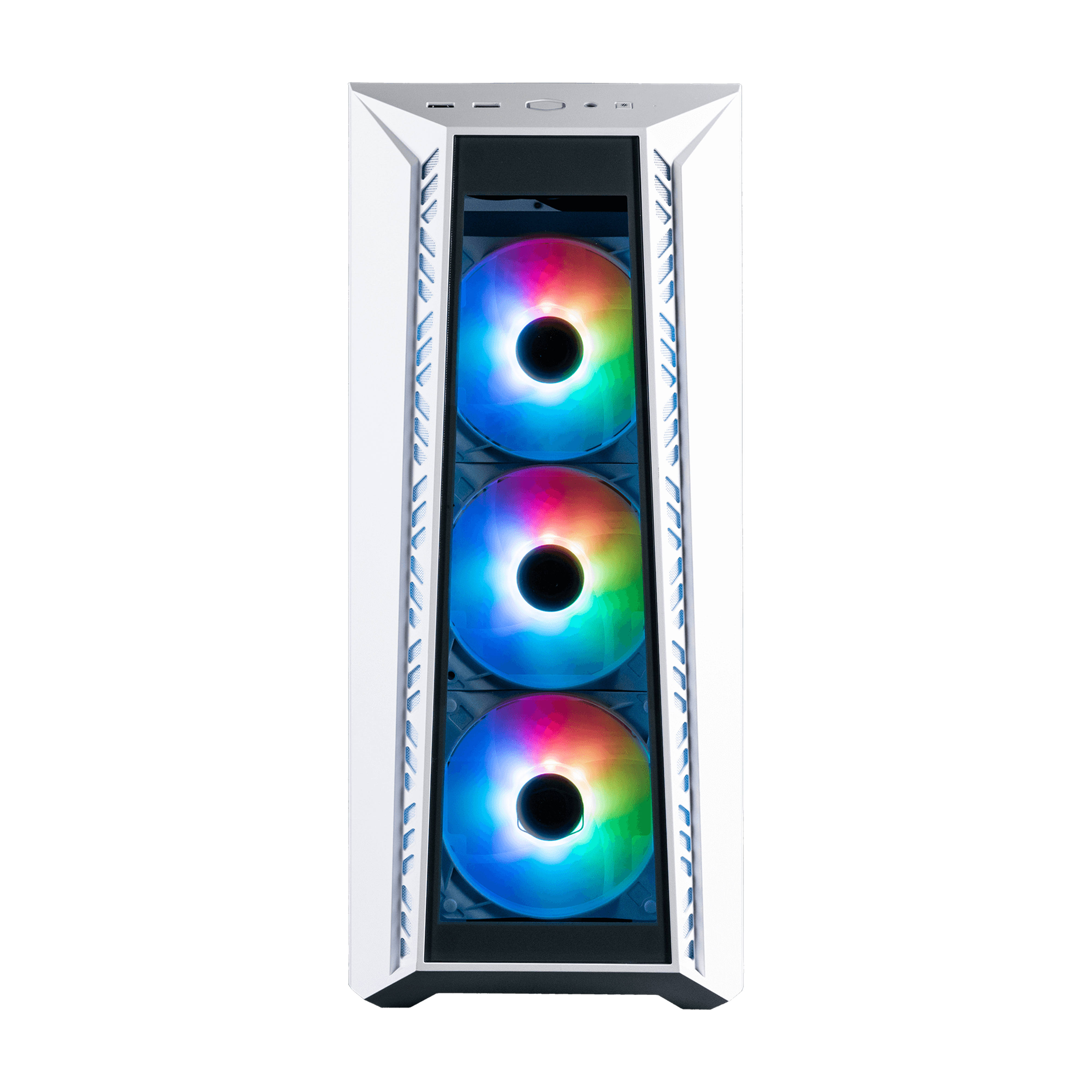 Gabinete COOLER MASTER MB520-WGNN-S01 MasterBox MB520 ARGB con Ventana, panel frontal de vidrio templado, tres ventiladores CF120 ARGB incluidos