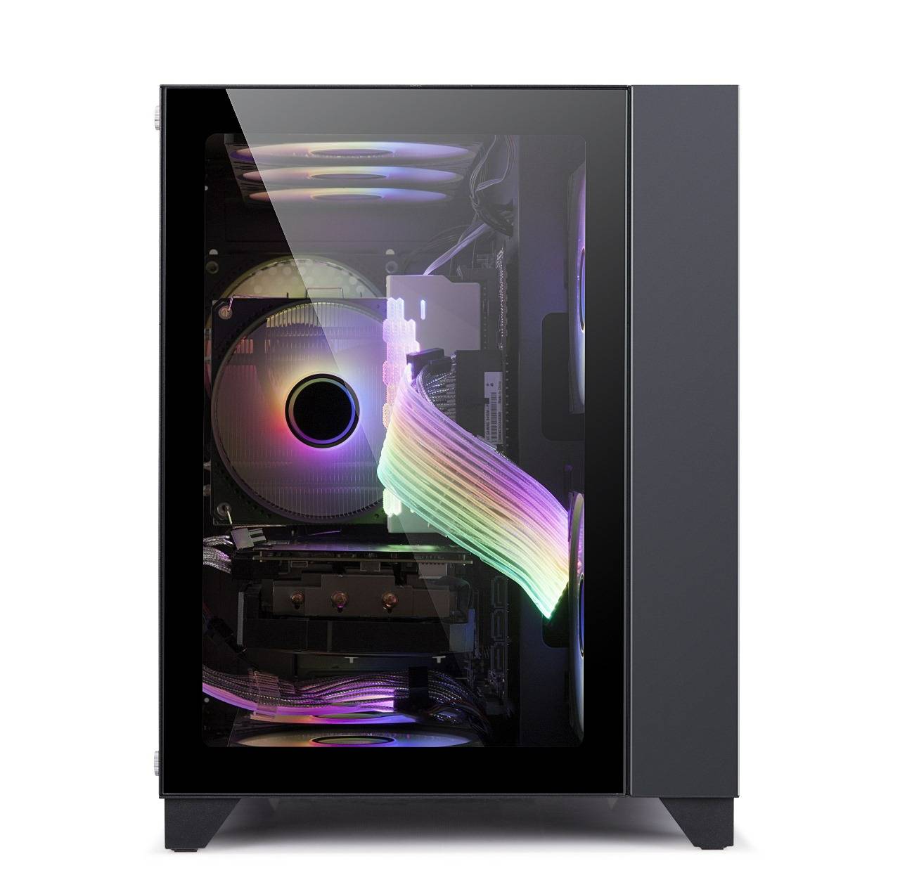 GABINETE GAMER GAME FACTOR CSG570 mATX FISHTANK, DOBLE CRISTAL, USB 3.0, S/FTE, NEGRO