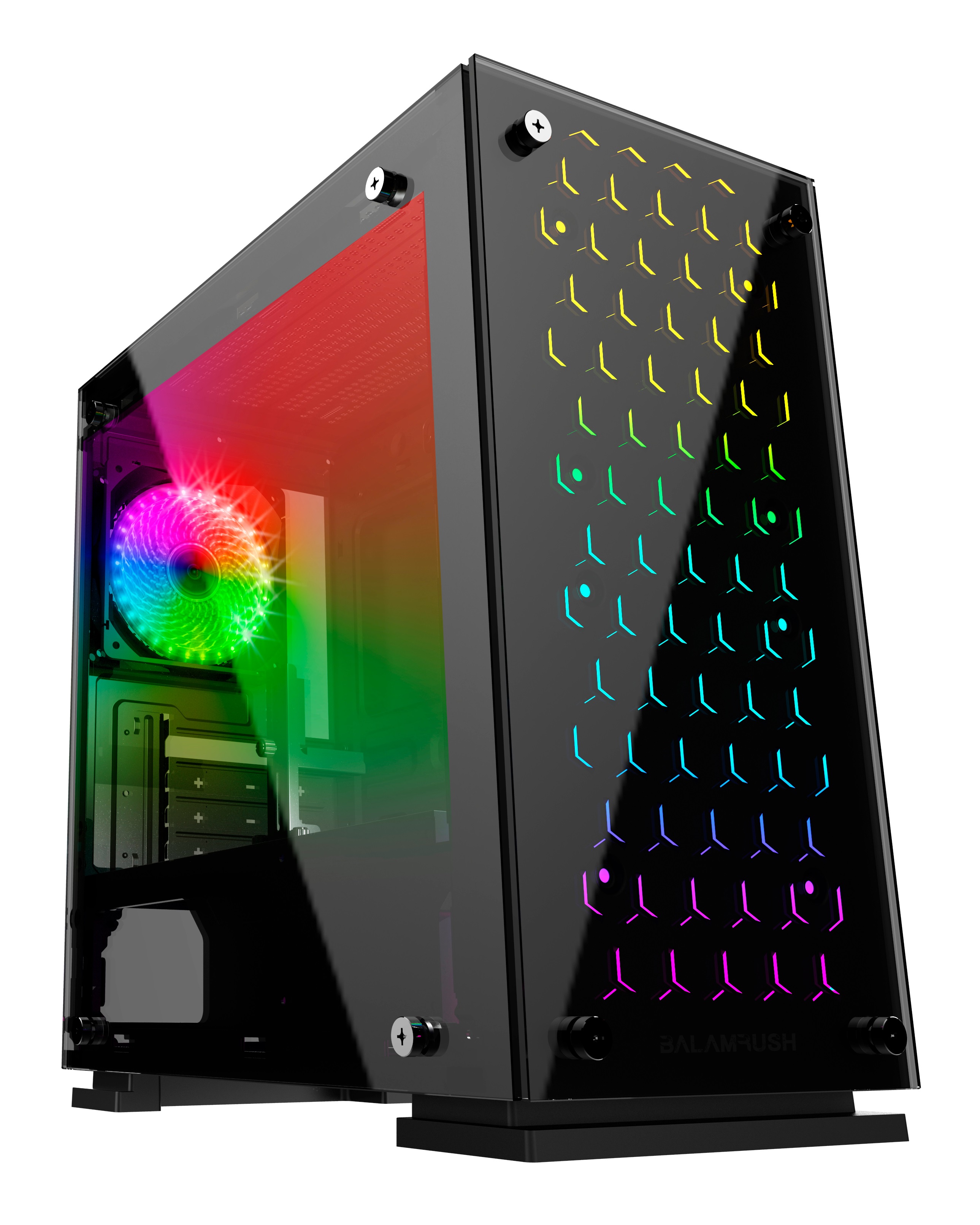 Gabinete GAMER BALAM RUSH TALOS GI980 Micro Tower Micro ATX Y Mini ITX Cristal Templado USB 3.0 3 VENT GABBLR030