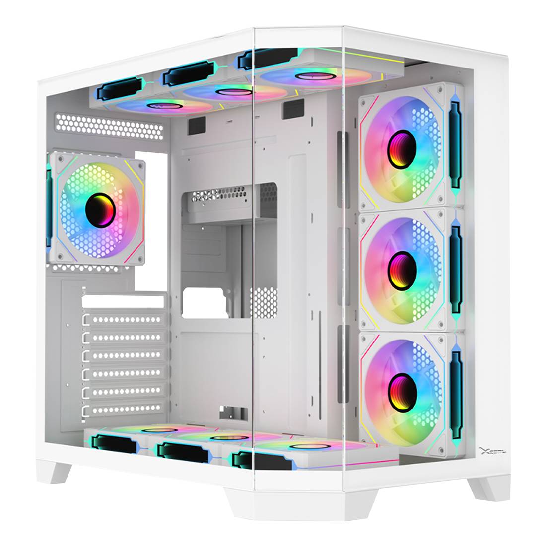 Gabinete Gamer X-Tron Mid Tower Xzeal ATX XZGAXT1W Panel Der. Vidrio + Metal 2xUSB1.0 +1xUSD3.0 +3.5 mm+ 4 ARGB Fans GABSTY390