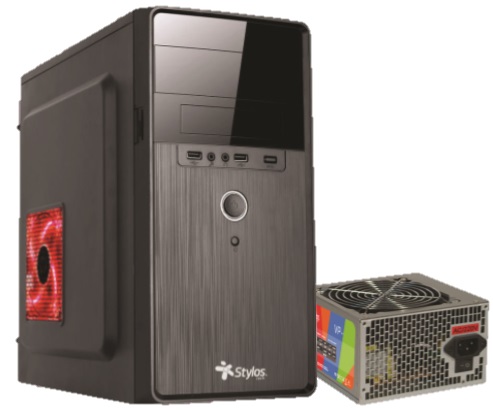 Gabinete Mini con Fuente de Poder Stylos. STPGAC5B GABSTY100