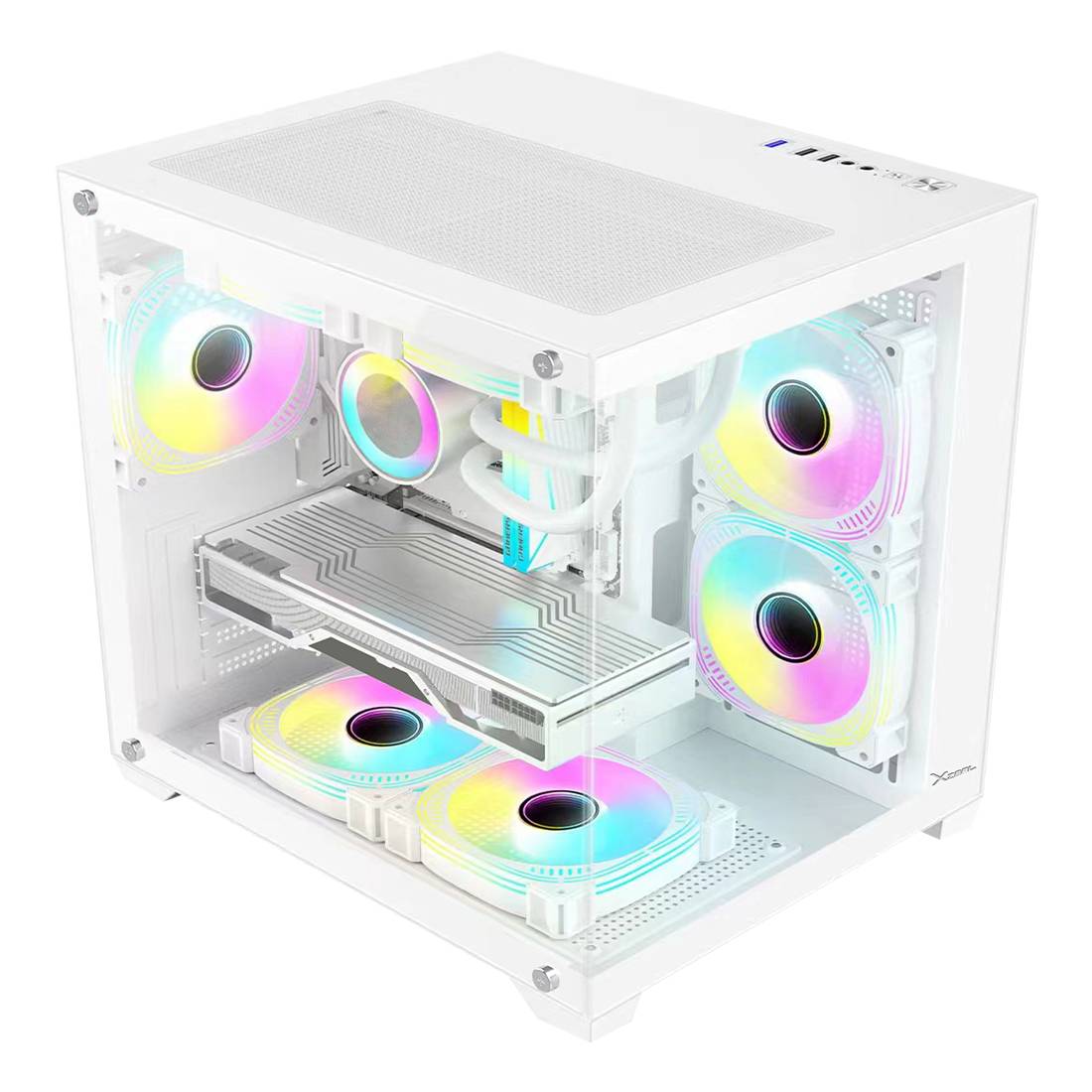 Gabinete Xzeal Panzer II Cubo M-ATX/ITX XZGAMC2W Espacio para Disco Duro 1 x 3.5 HDD, 2 x 2.5 SSD GABSTY370