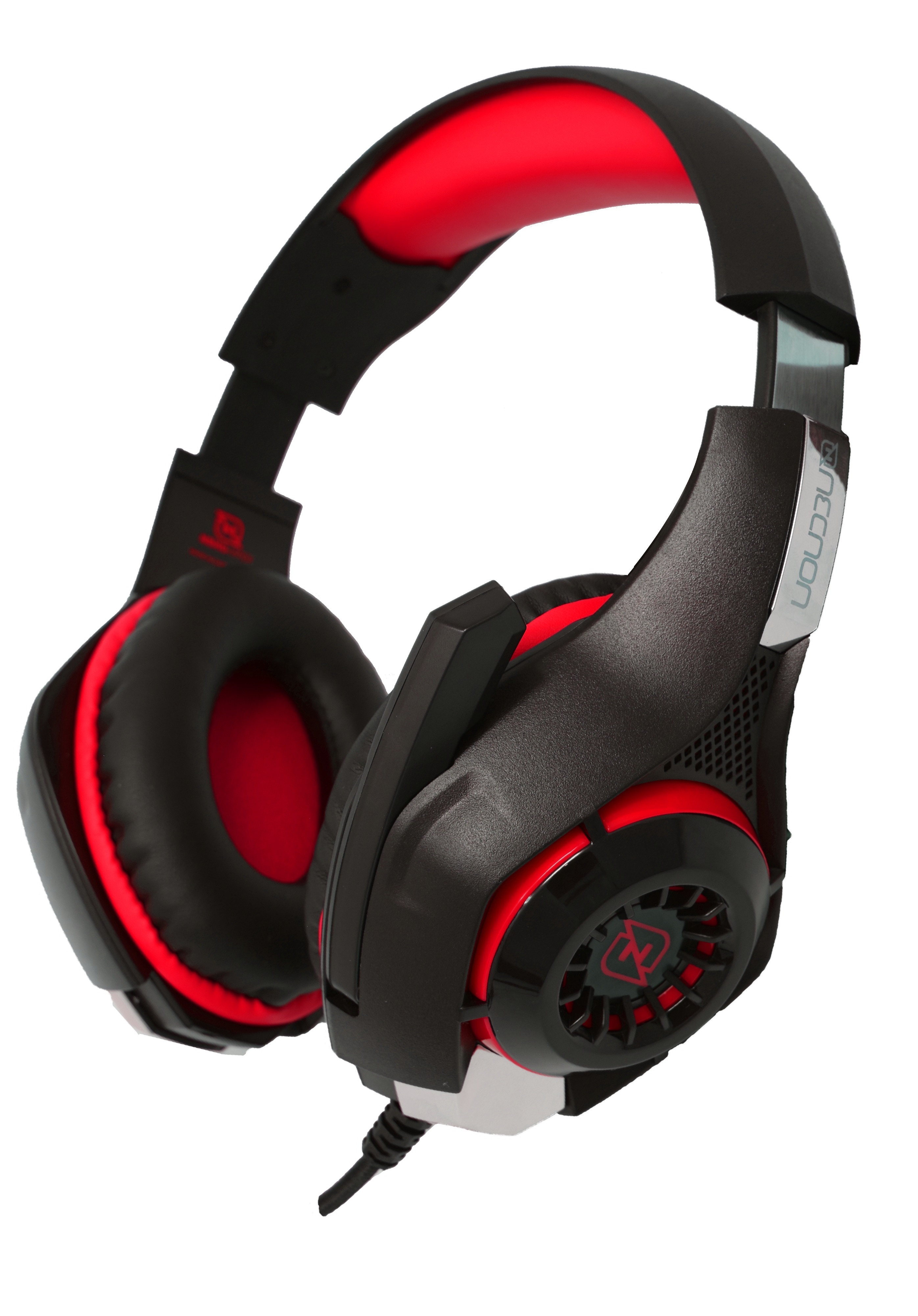 HEADSET GAMING OVER-EAR NBHG VIPER LED ALAMBRICO  DIADEMA FLEXIBLE MICROFONO 3.5MM USB PC CONSOLAS CELULAR INC ADAPTADOR MEGABASS ROJO BOCNNN600