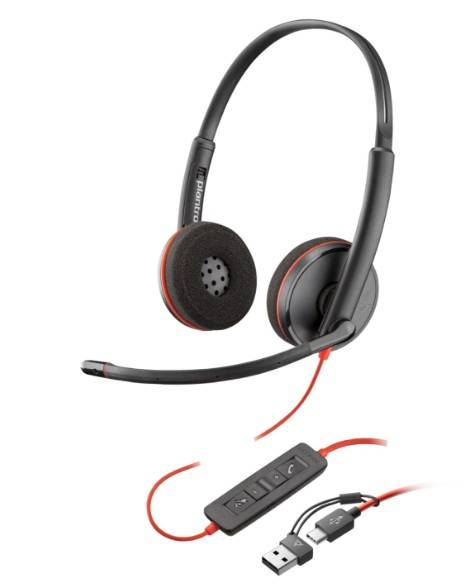 HP Poly Blackwire 3220, USB-C con adaptador USB-C/A, Alambricos, Binaural ACCPTS2400