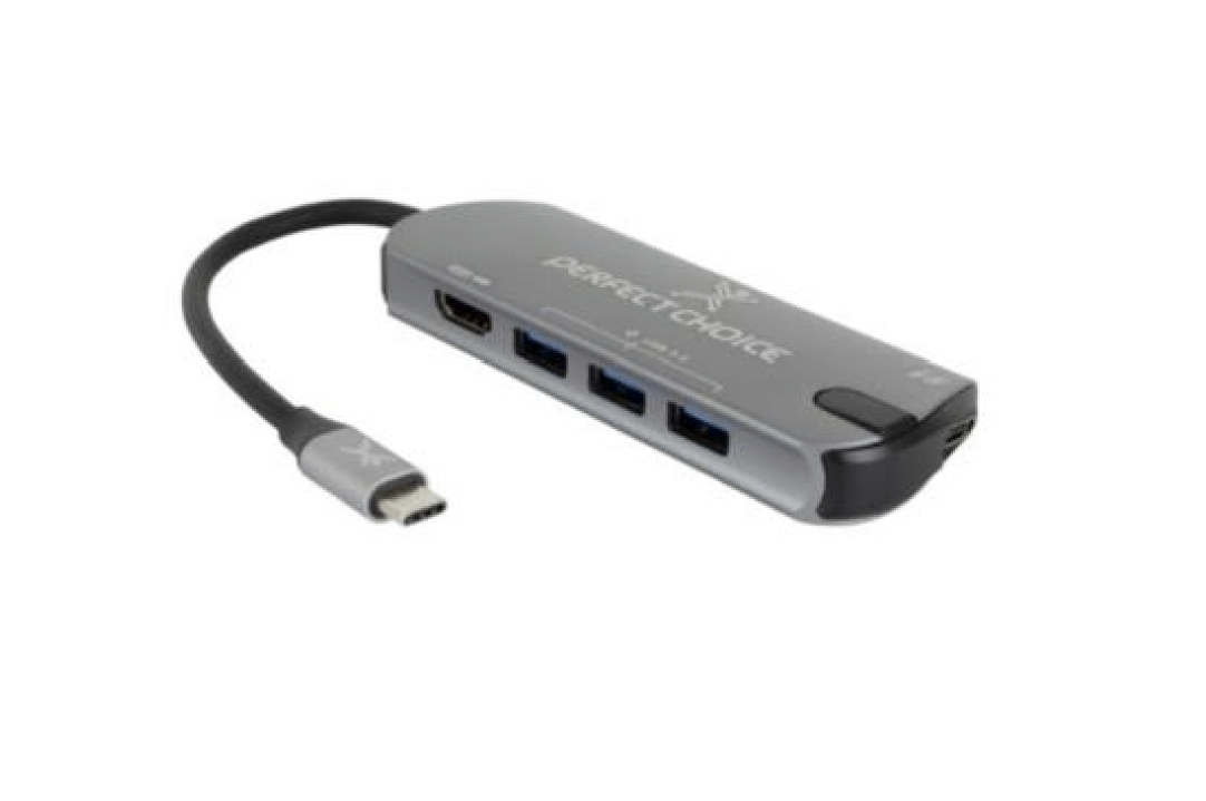 HUB 5 EN 1 USB-C PERFECT CHOICE PC-101246, USB, 5 puertos ACCMST4210