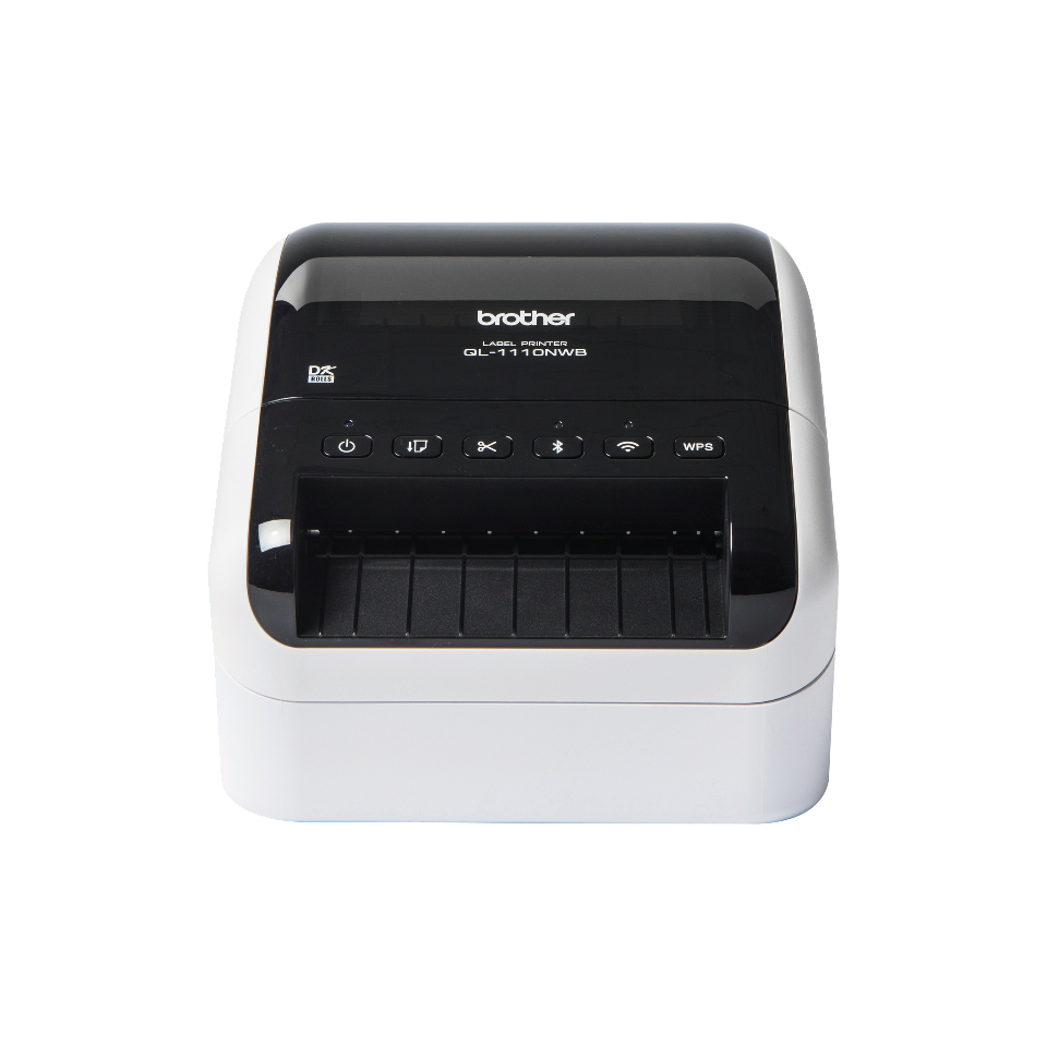 Impresora de etiquetas Brother QL1110NWB, térmica directa, Wifi, LAN, imprime etiquetas de papel de hasta 4 pulg. de ancho y hasta 69 etiquetas/minuto IMPBRT730