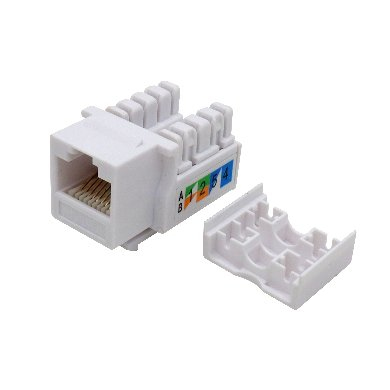 JACK RJ45, CAT 5e, KEYSTONE DE IMPACTO, P/CABLE UTP SIN BLINDAR, USO C/HERRAMIENTAS DE PONCHADO, BLANCO, BROBOTIX 230201