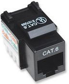 Keystone Jack INTELLINET, Cat 6, De plástico, Negro
