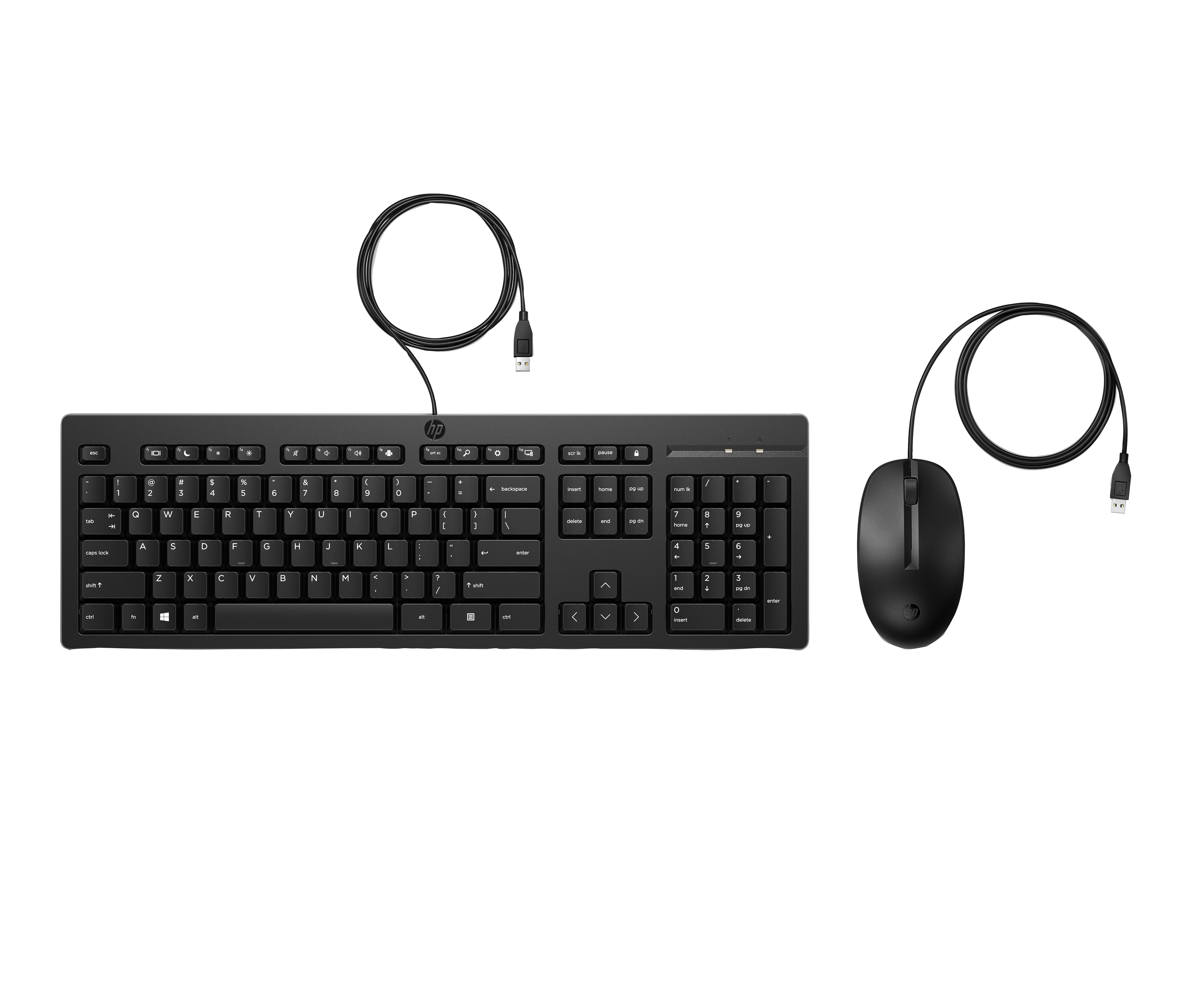 Kit de Teclado y Mouse HP 225 Alambrico (AX2Y7AA#ABM).  Conectividad Plug and Play, Tipo de conexión USB tipo A con cable, Color Negro KITHPI030