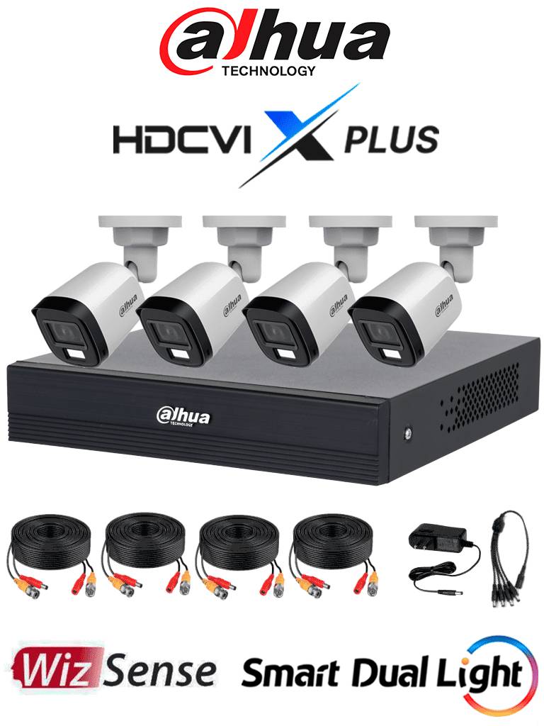 Kit de Videovigilancia DAHUA 4 canales KIT DE 4 CH 2MP KITXVR1B04-I/T/4-B1A21N
