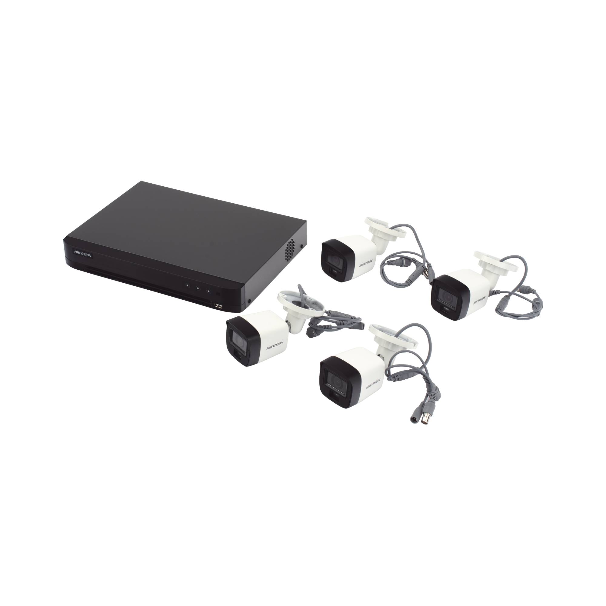 Kit TurboHD 3K (5 Megapixel), DVR 4 Canales, 4 Cámaras bala Dual Light, Micrófono Integrado