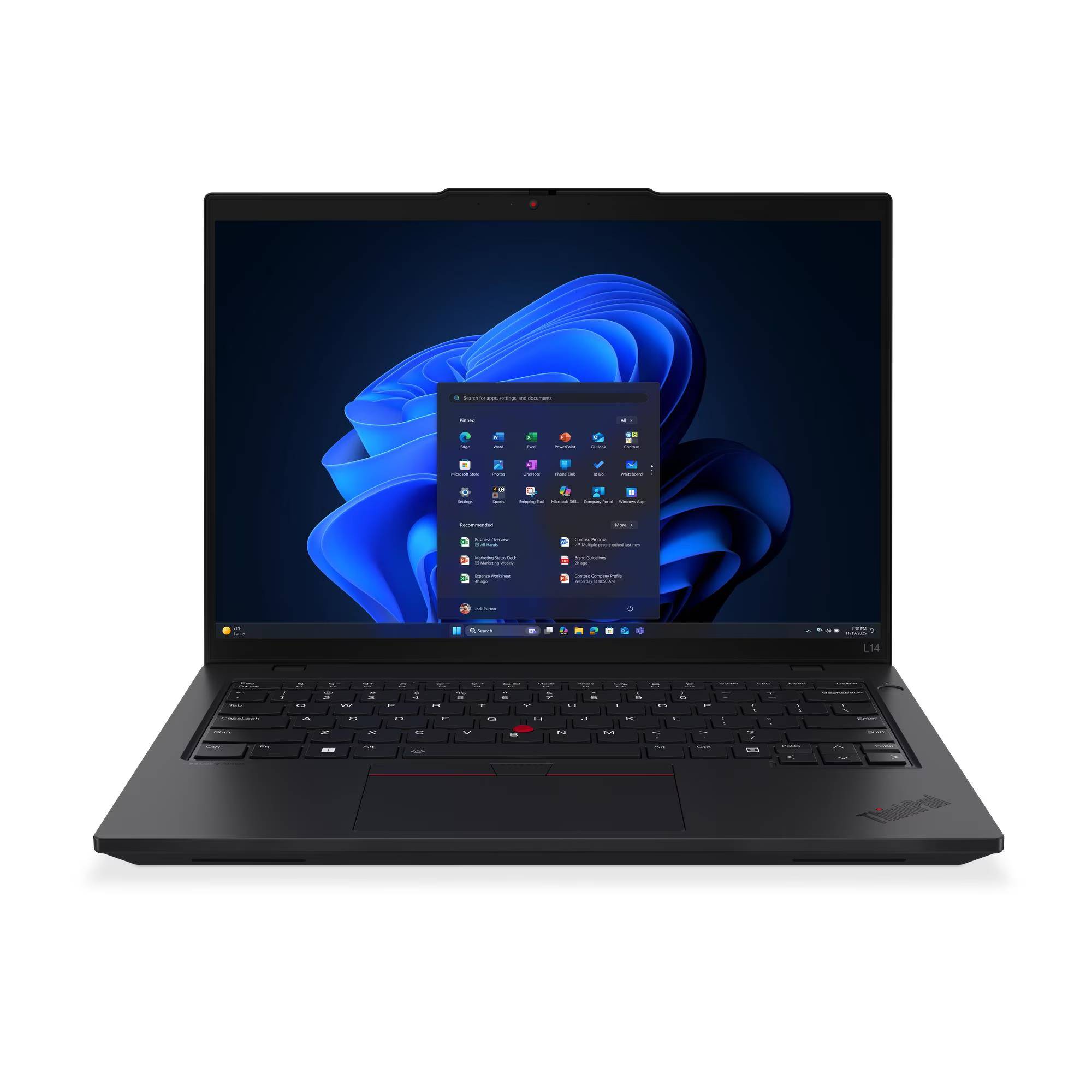 Laptop Lenovo ThinkPad L14, Intel Core Ultra 5 225U, 16GB, 512GB, W11P, 3 años de garantia
