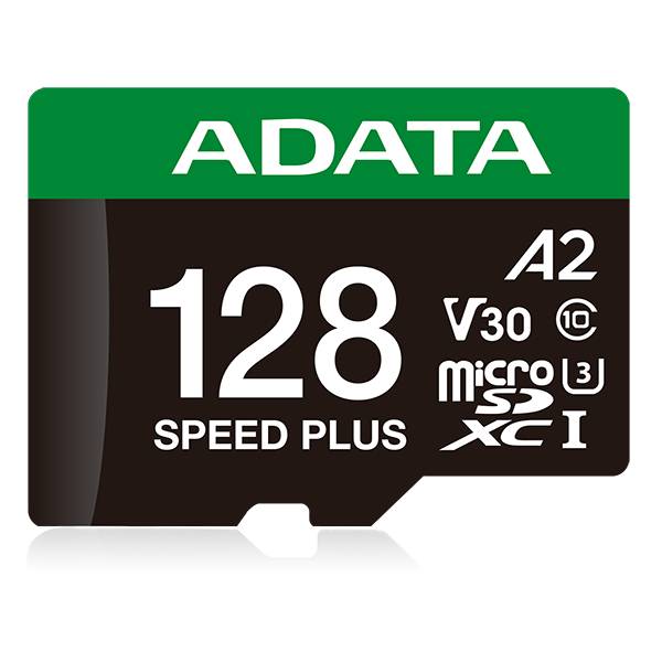 Micro Secure Digital ADATA SPEED PLUS microSDXC UHS-I U3 Clase 10, SD 6.0, V30 128GB Clase 10 (A2), Velocidad de lectura / escritura 180/160 MB/s UD128GUI3