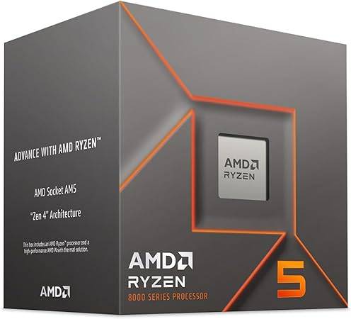 AMD RYZEN 5 8400F, 6 núcleos, Socket AM5, Con ventilador, Se requiere una tarjeta gráfica independiente