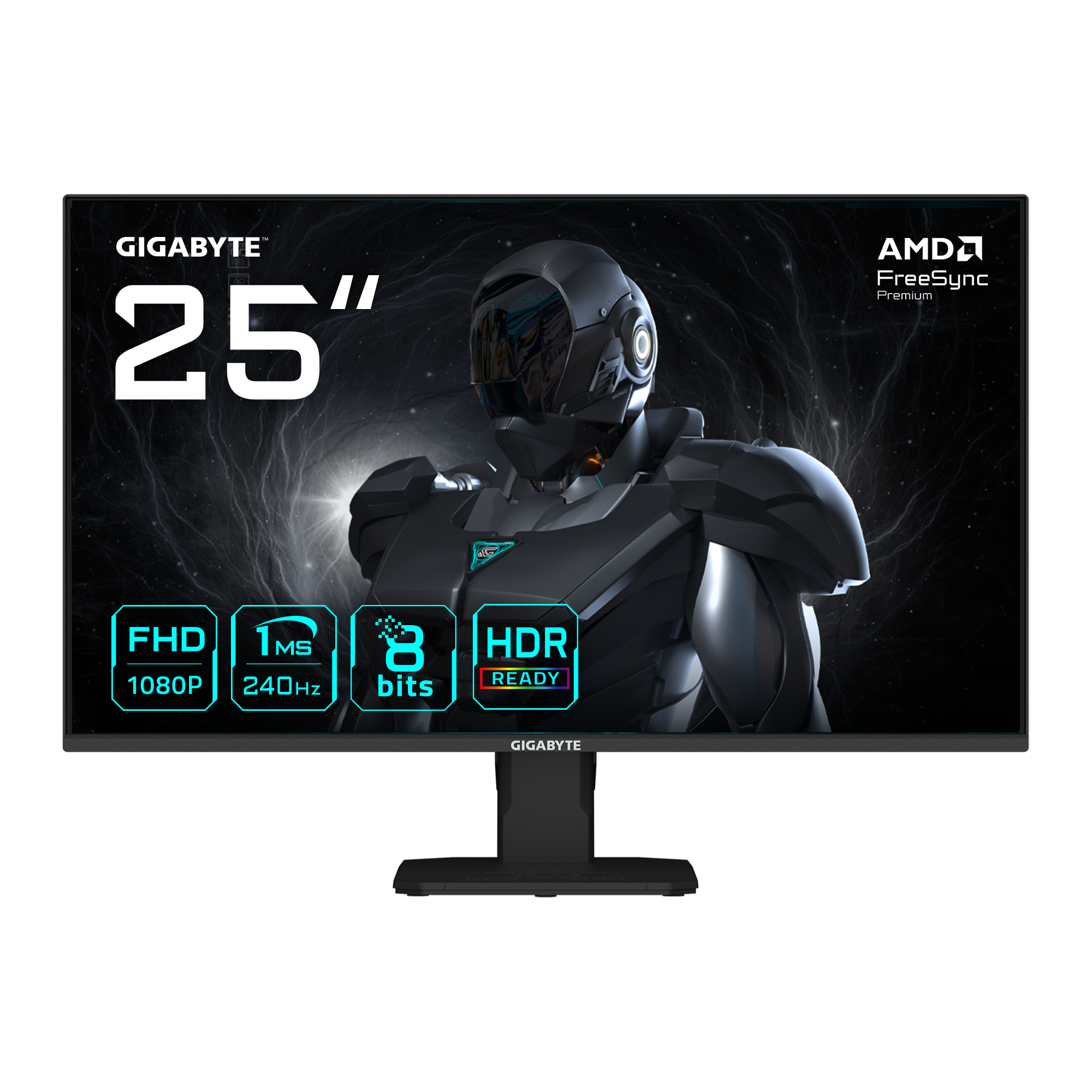 MONITOR GAMER GIGABYTE GS25F2A, 24.5 PULGADAS, PLANO, NEGRO, 1920 x 1080 (FHD), 2 HDMI, DISPLAYPORT