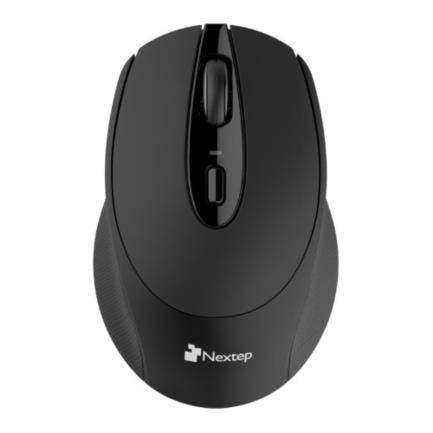 Mouse Nextep Inalámbrico NE-410E Ergonómico USB 1600 dpi Batería Incluida  AA Color Negro MOUNEX040