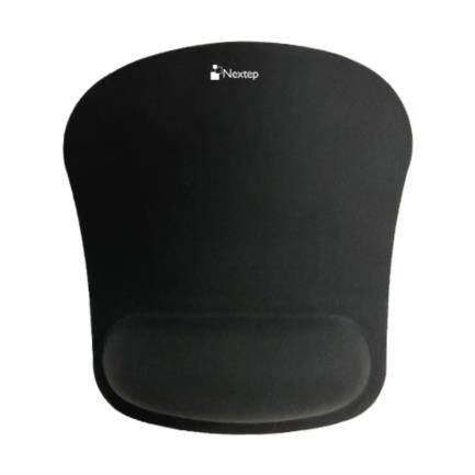 Mouse Pad Nextep NE-418R color Negro material Gel  con Descansa Muñecas Tela Memory foam y Goma ACCNEX1320