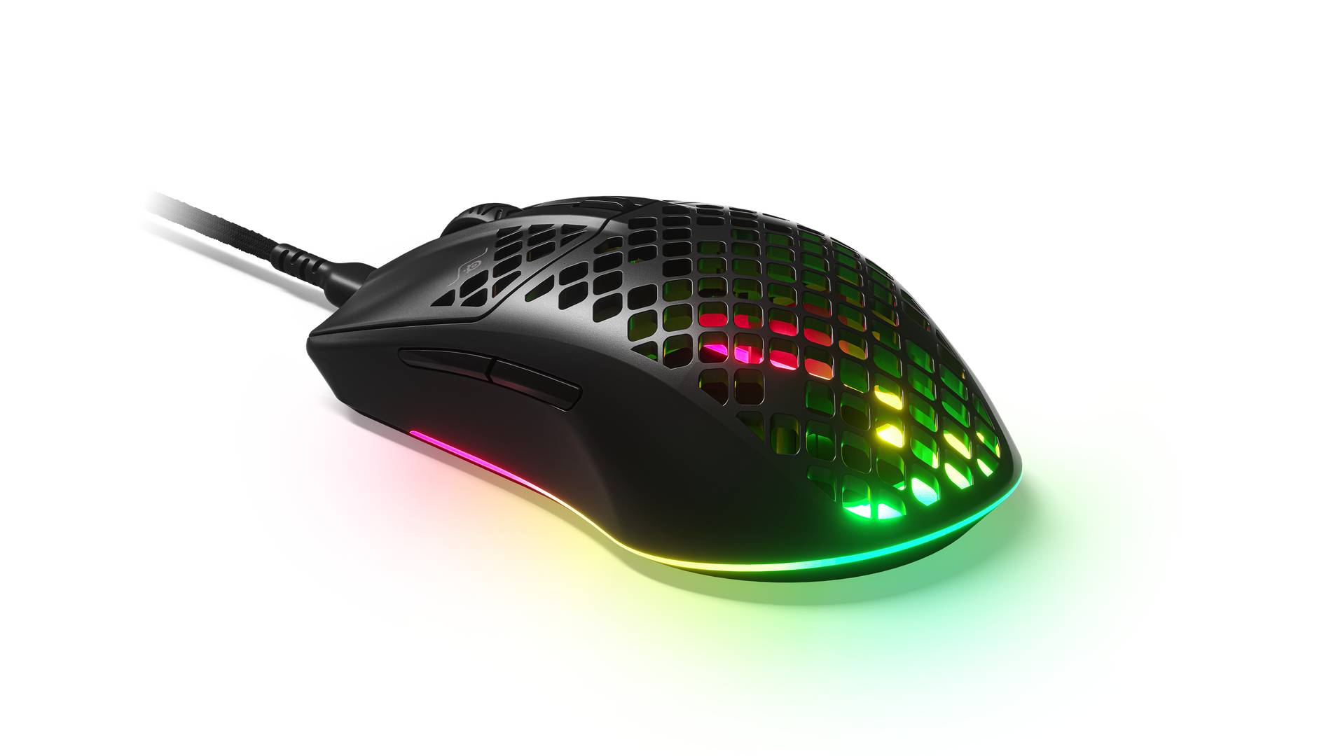 Mouse Para Juegos SteelSeries Aerox 3 ALAMBRICO. Súper Ligero. Sensor óptico de Aire TrueMove de 18.000 CPI. Diseño Ultraligero de 68 g Resistente al Agua. MOUSTE150