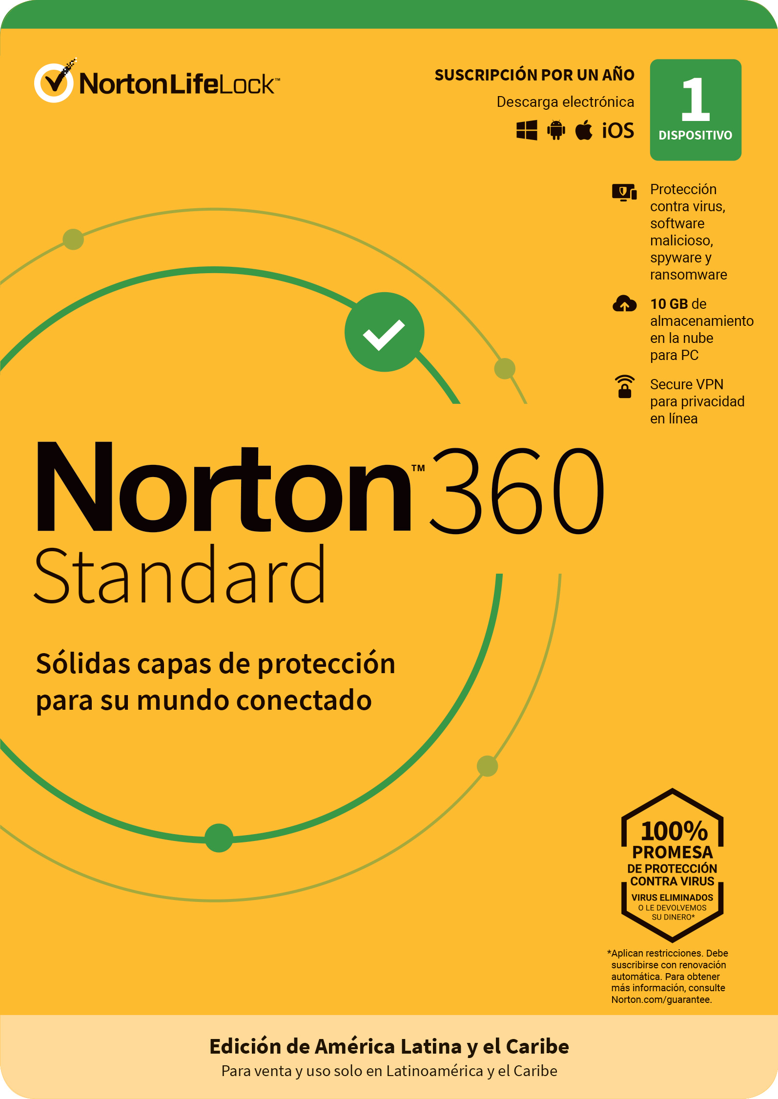 Norton 360 Standard Internet Sec 1L 1A SOFNRT1610